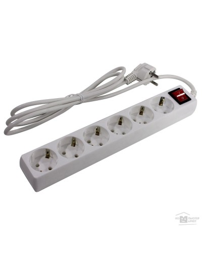 SP6W-250. Сетевой фильтр 6 розеток, 5м, белый. 5bites в Вологде