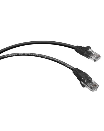 PC-UTP-RJ45-Cat.6-1m-BK (8663c), чёрный. Патч-корд медный. CABEUS в Вологде