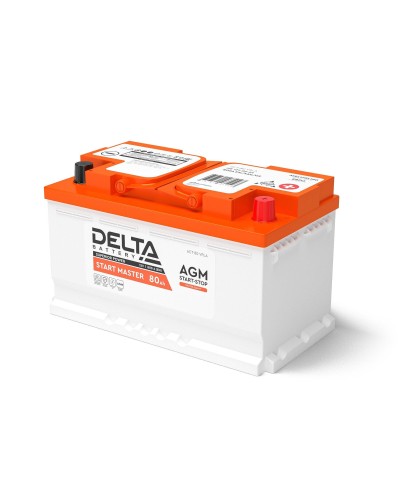 Delta START MASTER AGM 1280 (80 Ah). Аккумулятор автомобильный герметичный свинцово-кислотный. Delta в Вологде