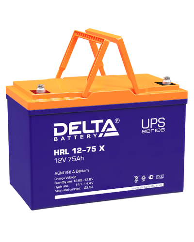 Delta HRL 12-75 X. Аккумулятор герметичный свинцово-кислотный. Delta в Вологде