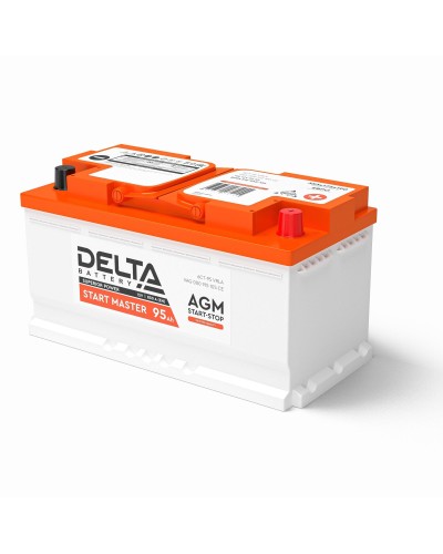 Delta START MASTER AGM 1295 (95 Ah). Аккумулятор автомобильный герметичный свинцово-кислотный. Delta в Вологде