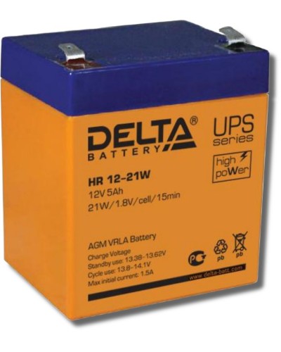 Delta HR 12-21 W. Аккумулятор герметичный свинцово-кислотный. Delta в Вологде