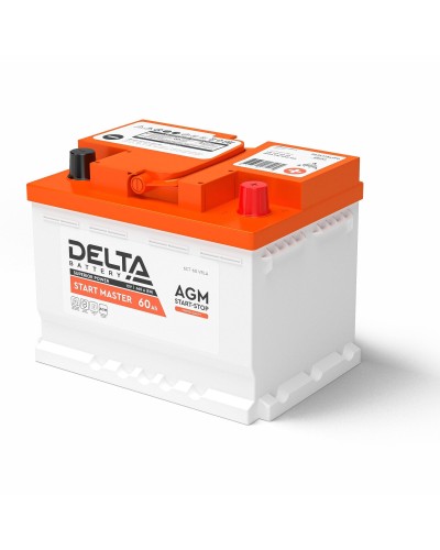 Delta START MASTER AGM 1260 (60 Ah). Аккумулятор автомобильный герметичный свинцово-кислотный. Delta в Вологде