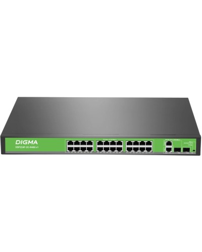 DSP224F-2C-R400 DSP224F-2C-R400 V1 (L2) 24х100Мбит/с 2хКомбо(1000BASE-T/SFP) 24PoE 24PoE+ 400W. Коммутатор с питанием по PoE. Digma в Вологде