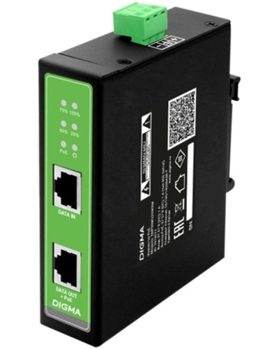 DNP30W48GDXM 10/100/1000BASE-T 30Вт 37-57В(DC). Инжектор PoE. Digma в Вологде
