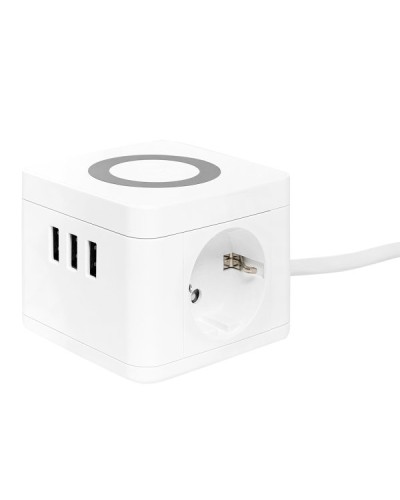 Удлинитель Куб 2 гнезда 3USB 2,4А+зарядное устройство 1,3 метра 1мм2. Удлинитель Куб. EKF в Вологде