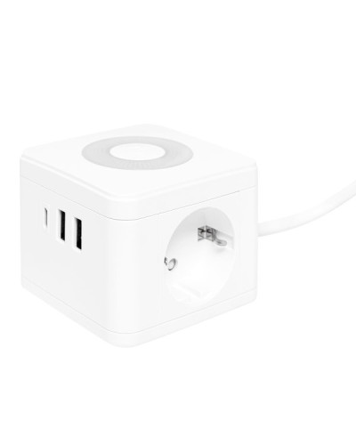 Удлинитель Куб 2 гнезда 2USB 2,4А+Type C + Ночник 1,3 метра 1мм2. Удлинитель Куб. EKF в Вологде