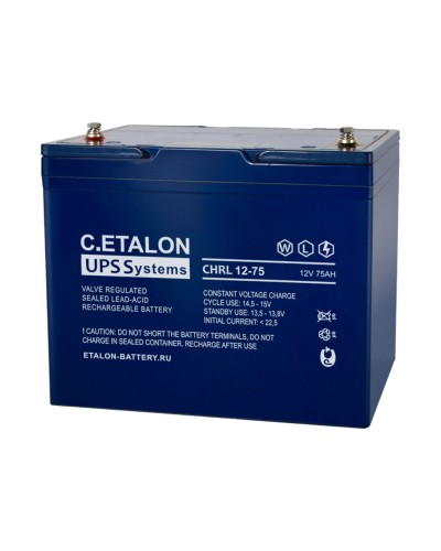 C.ETALON CHRL 12-75. Аккумулятор герметичный свинцово-кислотный. ETALON в Вологде