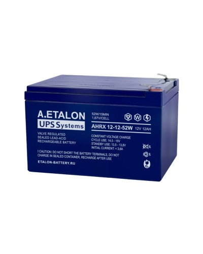 A.ETALON AHRX 12-12-52W. Аккумулятор герметичный свинцово-кислотный. ETALON в Вологде