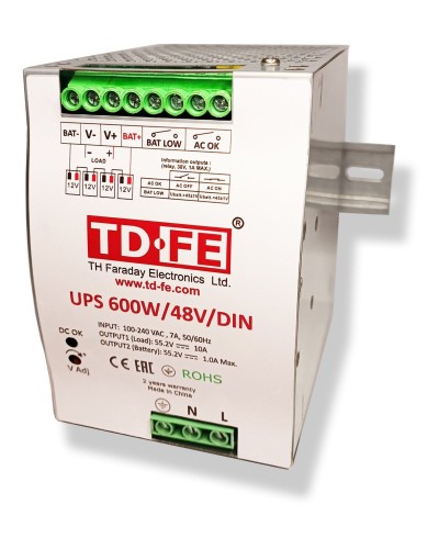 UPS 600W/48V/DIN. Источник вторичного электропитания резервированный. FARADAY в Вологде
