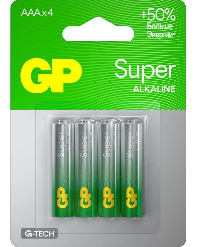 GP Super Alkaline 15A AA (GP 15AA21-2CRSBC4), упак. 4 шт. БЛИСТЕР. Алкалиновые батарейки. GP Batteries в Вологде