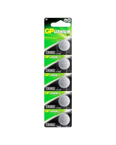 GP Lithium CR2032 (GP CR2032-2C5 100/2000), упак. 5 шт. БЛИСТЕР. Литиевые дисковые батарейки. GP Batteries в Вологде