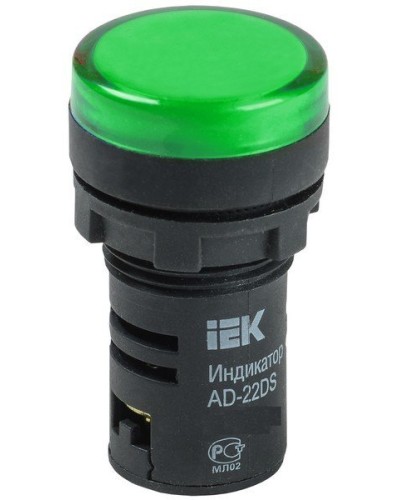Лампа AD22DS (LED) матрица D22мм зеленый 12В AC/DC (BLS10-ADDS-012-K06). Светосигнальный индикатор. IEK в Вологде