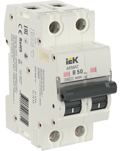 M06N 2P B 50А 6кА ARMAT (AR-M06N-2-B050). Автоматический выключатель. IEK в Вологде