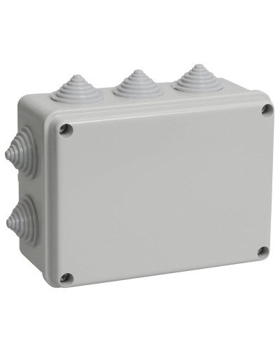 Коробка распаячная КМ41241 150х110х70 открытой проводки IP44 10 гермовводов серая (UKO10-150-110-070-K41-44). Коробка распаячная безгалогенная (HF). IEK в Вологде