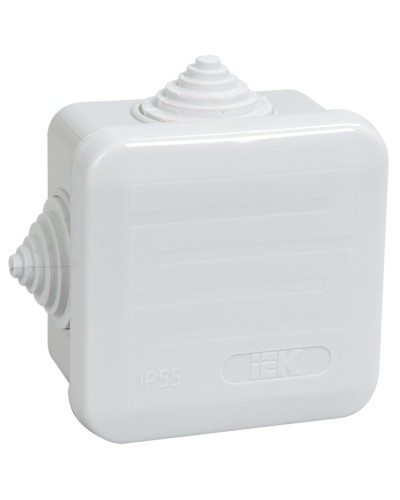 Коробка распаячная КМ41236 70х70х40 открытой проводки IP44 4 гермоввода серая (UKOZ11-070-070-040-K41-44). Коробка распаячная безгалогенная (HF) с защелкивающейся крышкой. IEK в Вологде