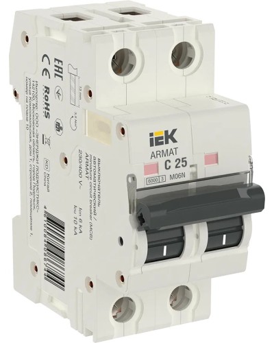 M06N 2P C 25А 6кА ARMAT (AR-M06N-2-C025). Автоматический выключатель. IEK в Вологде