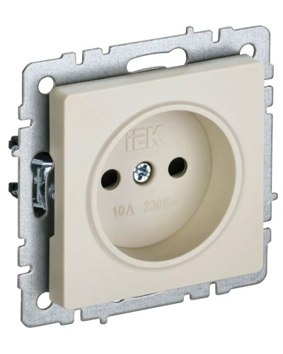 Розетка без з/к РСш10-2-БрКр бежевый BRITE (BR-R13-10-K10). Розетка без заземления с защитными шторками. IEK в Вологде