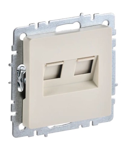 Розетка RJ11+RJ45 РК/Т12-БрКр бежевый BRITE (BR-KT20-O-1-K10). Розетка двойная. IEK в Вологде