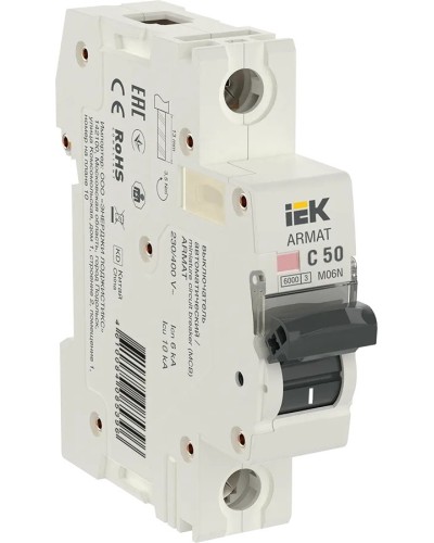 M06N 1P C 50А 6кА ARMAT (AR-M06N-1-C050). Автоматический выключатель. IEK в Вологде