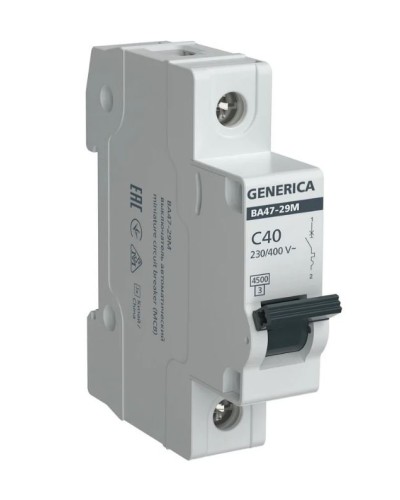 GENERICA ВА47-29М 1P C 40А 4,5кА (MVA21-1-040-C-G). Автоматический выключатель. IEK в Вологде