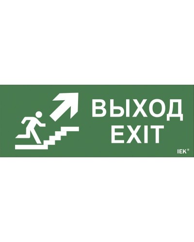 Самоклеящаяся этикетка Выход/лестница вверх/фигура (LPC10-1-24-09-VLVVF). Самоклеящаяся этикетка 240х90 мм. IEK в Вологде