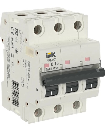 M06N 3P C 16А 6кА ARMAT (AR-M06N-3-C016). Автоматический выключатель. IEK в Вологде