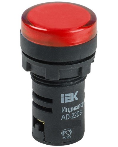 Лампа AD22DS (LED) матрица D22мм красный 12В AC/DC (BLS10-ADDS-012-K04). Светосигнальный индикатор. IEK в Вологде