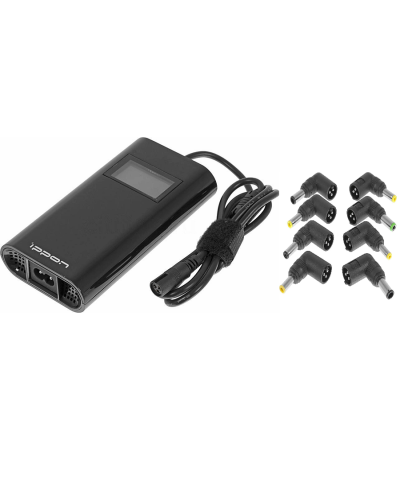 Блок питания Ippon D90U автоматический 90W 15V-19.5V 8-connectors 4.5A 1xUSB 2.1A, LCD индикатор (654527). Блок питания. Ippon в Вологде