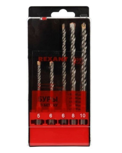 Набор буров, бетон 5-6х110, 6-8-10х160 мм, 5 шт, SDS PLUS Kranz (KR-91-0406): Аксессуар для электроинструмента в Вологде