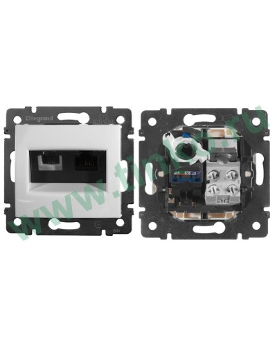 Розетка Valena 2xRJ11+RJ45 Cat.6, белый (770080). Розетка. LegranD в Вологде