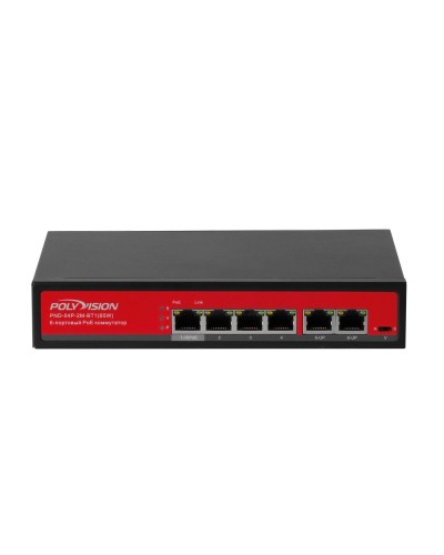 PND-04P-2M-BT1 (65W). Коммутатор неуправляемый 6-портовый с функцией PoE. Polyvision в Вологде