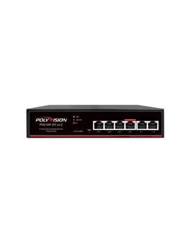 PND-04P-2M v.2. Коммутатор 6-портовый с функцией PoE. Polyvision в Вологде