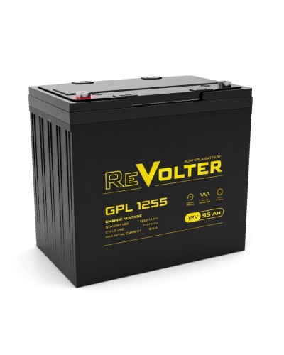 Revolter GPL 1255. Аккумулятор автомобильный герметичный свинцово-кислотный. Revolter в Вологде