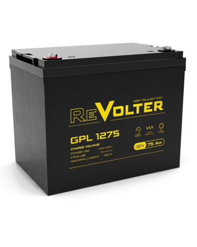 Revolter GPL 1275. Аккумулятор автомобильный герметичный свинцово-кислотный. Revolter в Вологде