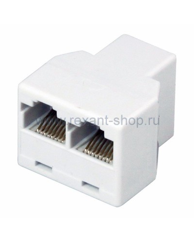 Двойник компьютерный UTP RJ-45(8P8C) (гнездо - 2 гнезда) REXANT (03-0103): Кабельный соединитель в Вологде