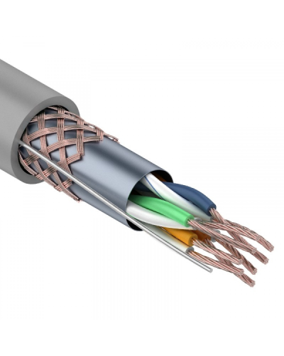 SF/UTP, CAT 5e, PVC, 4PR, 24AWG, INDOOR, STRANDED, серый, 305м, REXANT (01-0343). Кабель «витая пара» (LAN) для структурированных систем связи. Rexant в Вологде