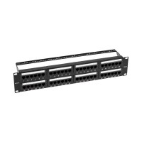 Панель коммутационная с кабельными органайзерами 19", 2U, 48 портов, UTP, RJ-45, CAT 5e REXANT PRO (02-0032): Патч-панель 19"