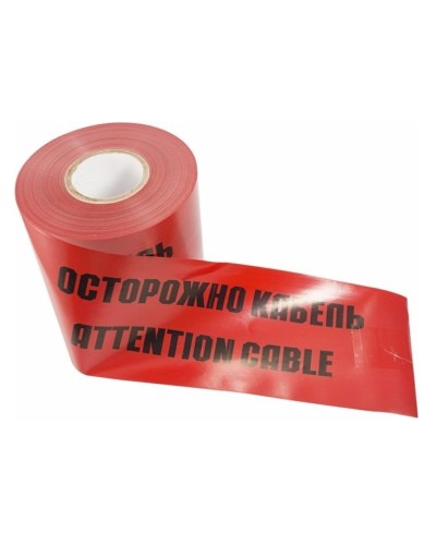 Лента сигнальная «Осторожно кабель» 150 мм х 100 м REXANT, цвет красный/черный (19-3015): Лента сигнальная предупредительная в Вологде