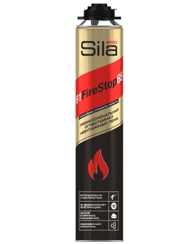 Пена огнестойкая Sila Pro B1 Firestop 65, 850 мл: Пена монтажная профессиональная в Вологде