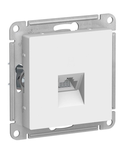 AtlasDesign розетка RJ45, кат. 5Е, 1-местная, скрытой установки, механизм, белый (ATN000183). Розетка компьютерная. Systeme Electric в Вологде