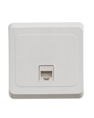 Этюд розетка RJ45, кат. 5Е, 1-местная, в сборе, скрытой установки, белый (KOMC-001B). Розетка компьютерная. Systeme Electric в Вологде