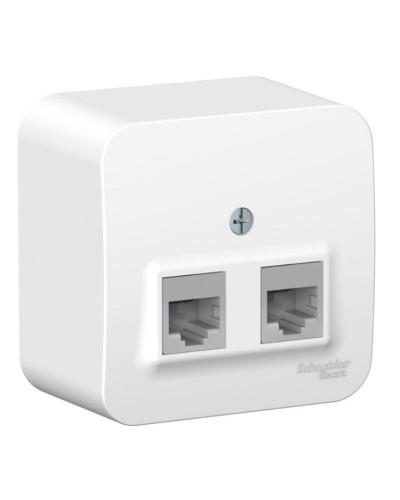 BLANCA розетка RJ45 2-местная, кат. 5Е, открытой установки, белый (BLNIA045451). Розетка компьютерная с изолированной пластиной. Systeme Electric в Вологде