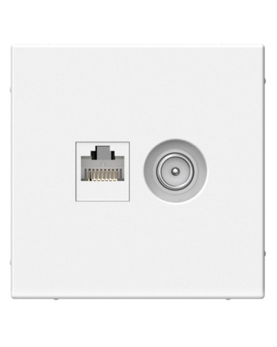 ArtGallery розетка двойная RJ45+TV, кат. 5Е, скрытой установки, механизм, белый (GAL000189). Розетка компьютерная + TV. Systeme Electric в Вологде