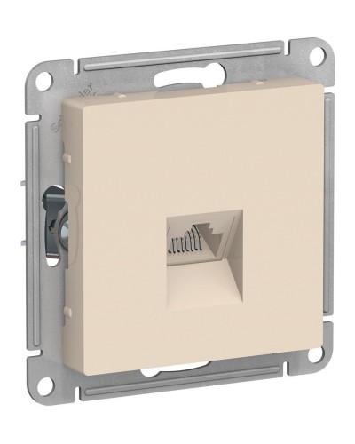 AtlasDesign розетка RJ45, кат. 5Е, 1-местная, скрытой установки, механизм, бежевый (ATN000283). Розетка компьютерная. Systeme Electric в Вологде
