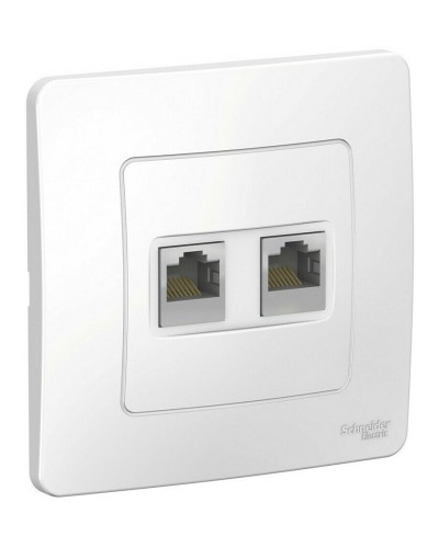 BLANCA розетка RJ45, 2-местная, кат. 5Е, скрытой установки, белый (BLNIS045451). Розетка компьютерная. Systeme Electric в Вологде