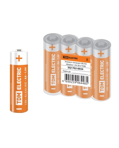 LR6 AA Alkaline 1,5V SR-4 TDM (SQ1702-0034). Элемент питания. TDM ЕLECTRIC в Вологде