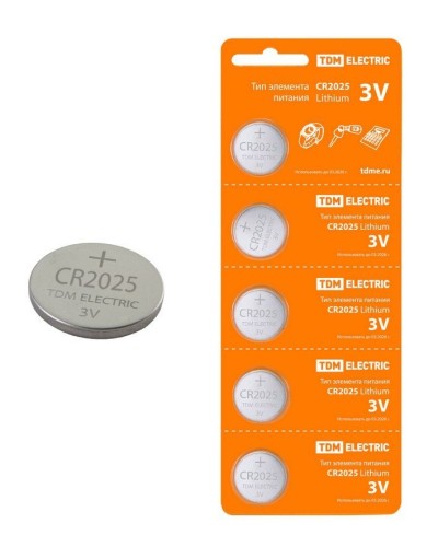 CR2025 Lithium 3V BP-5 TDM (SQ1702-0028). Элемент питания. TDM ЕLECTRIC в Вологде