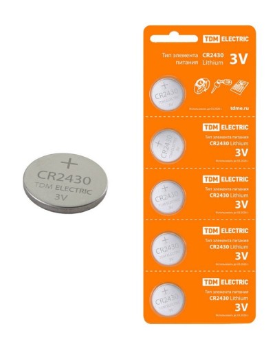 CR2430 Lithium 3V BP-5 TDM (SQ1702-0030). Элемент питания. TDM ЕLECTRIC в Вологде