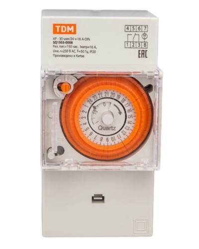 АР-30мин/24ч-16А-DIN (3 модуля) TDM (SQ1503-0006). Аналоговое суточное реле. TDM ЕLECTRIC в Вологде